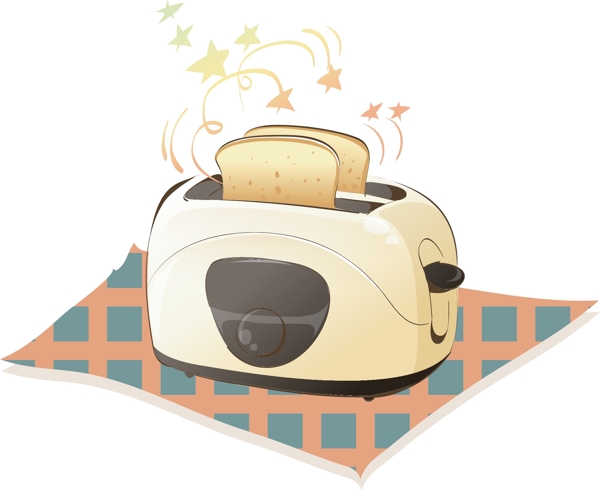 烤面包机卡通电器物件图片