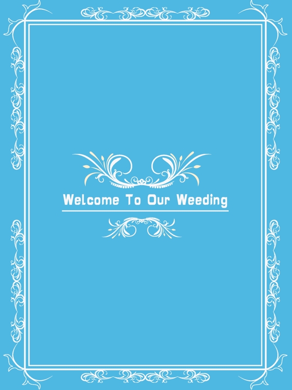 蓝色婚礼迎宾图图片