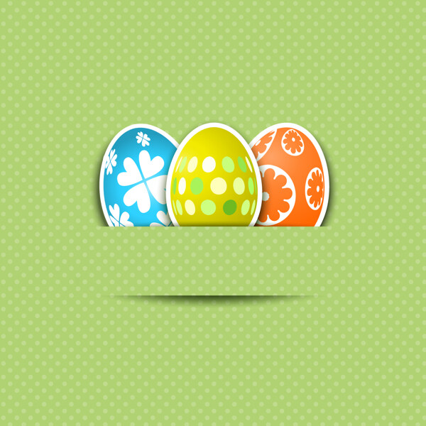 绿色背景下的复活节蛋