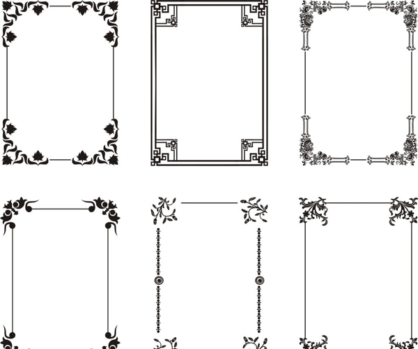 四角花边边框图片
