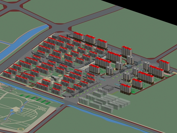 城市规划3D分布图模型.