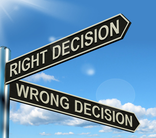 路标显示正确的决策混乱阶层咨询或错误