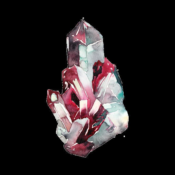 创意冰晶体透明素材水彩