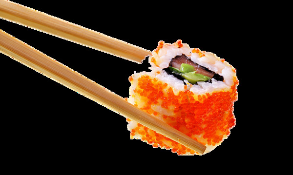筷子夹寿司免抠png透明图层素材