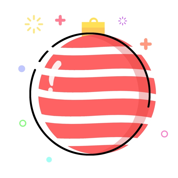 圣诞节MEB可爱极简扁平化风格圣诞装饰球