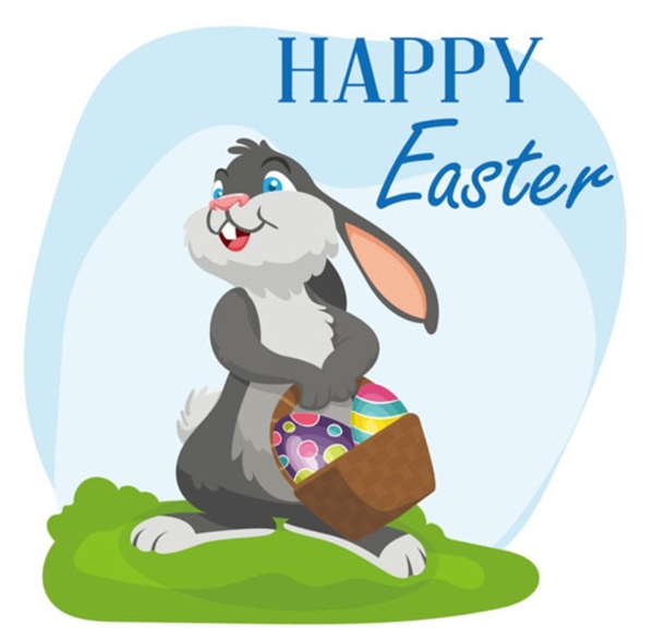 复活节卡通兔子彩蛋海报
