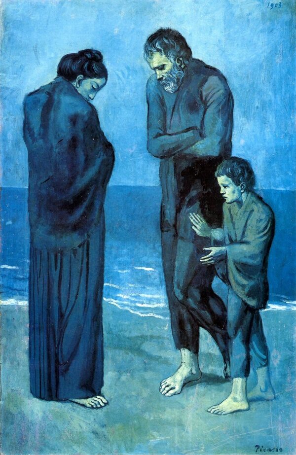 1903Despauvresauborddelamer西班牙画家巴勃罗毕加索抽象油画人物人体油画装饰画