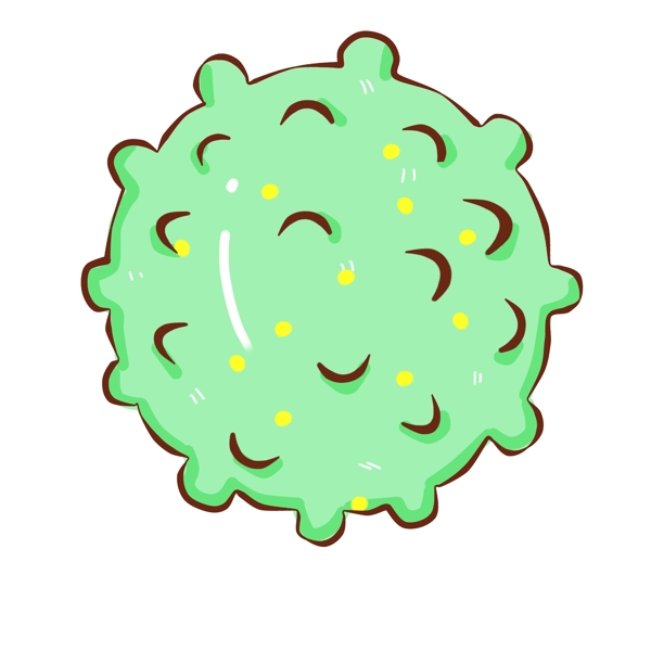绿色圆球细菌插画