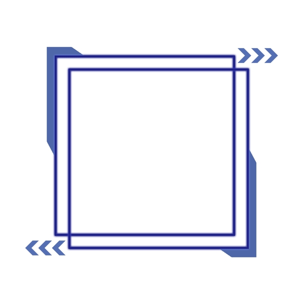 淡蓝色发光正方形边框素材可商用