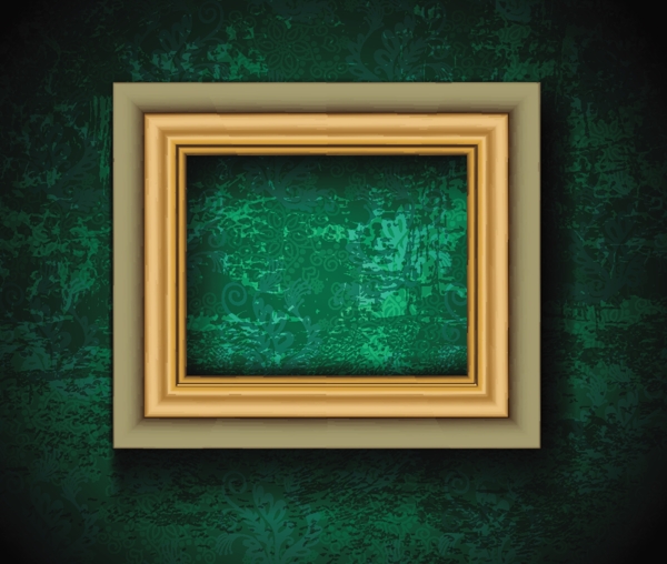 墨迹绿色墙壁欧式花纹相框图片
