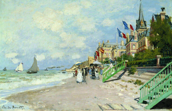 ClaudeMonetTheSandbeachatTrouville1870法国画家克劳德.莫奈oscarclaudeMonet风景油画装饰画