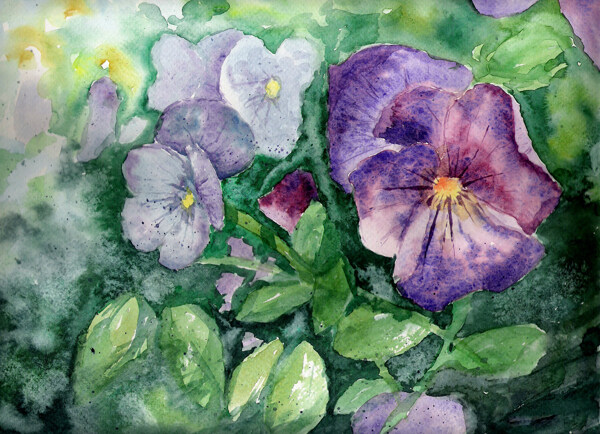 油画绘画植物花朵