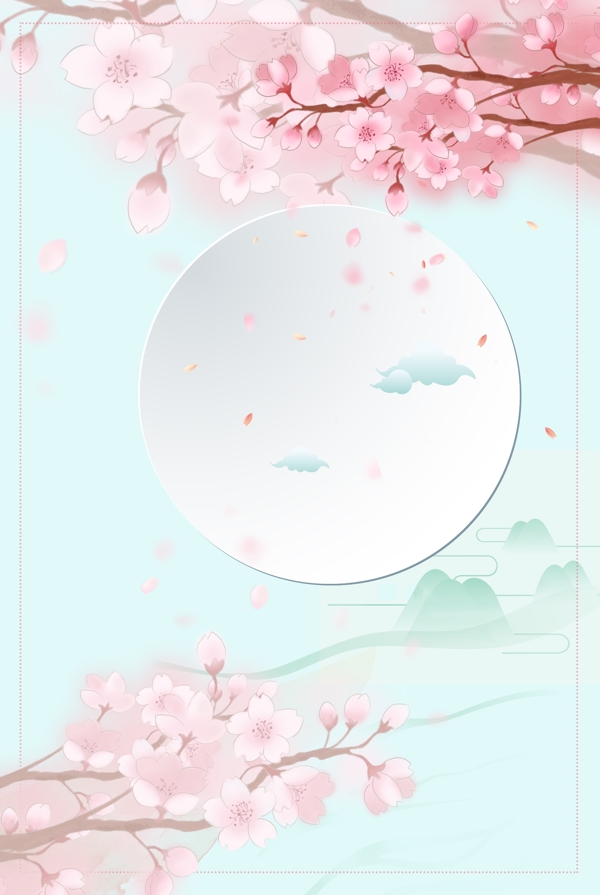 樱花季立春背景素材
