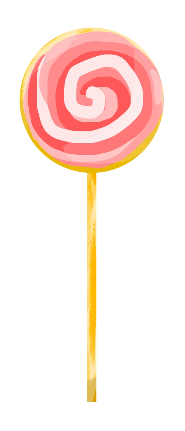 手绘粉色棒棒糖插画