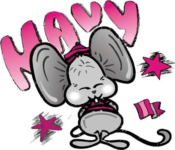 印花矢量图可爱卡通卡通动物老鼠免费素材