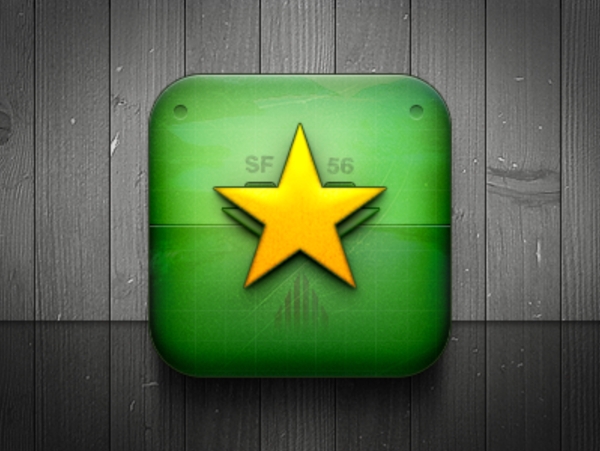 独特的绿色iPhone应用游戏图标psd