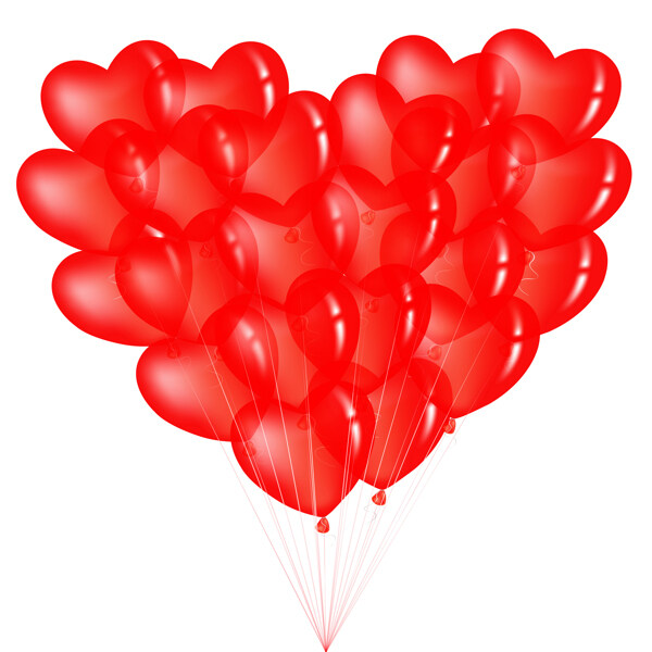 红色爱心气球图片