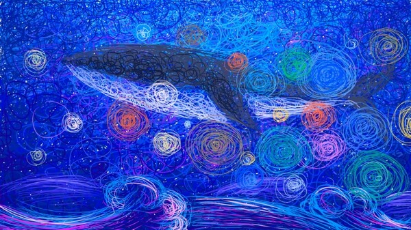 线圈画海鲸