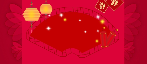 扁平化春节广告背景图设计