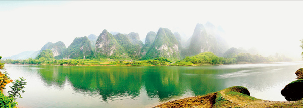 盘阳湖山水图片