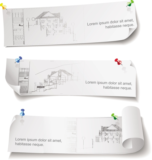 建筑设计横幅矢量素材下载