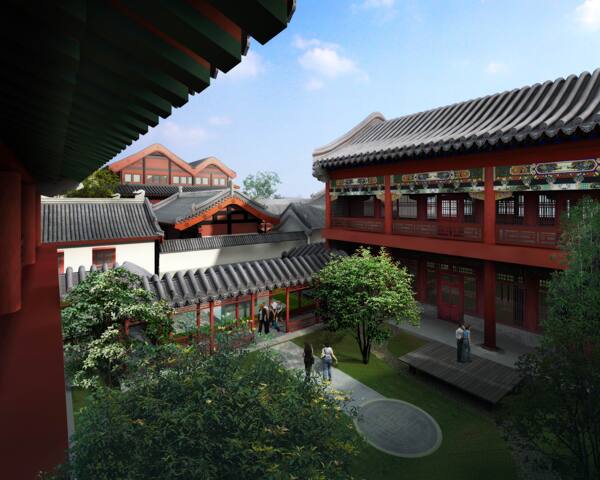 中国古典园林建筑效果图片