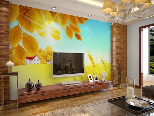 现代温馨风格室内装修墙纸效果图