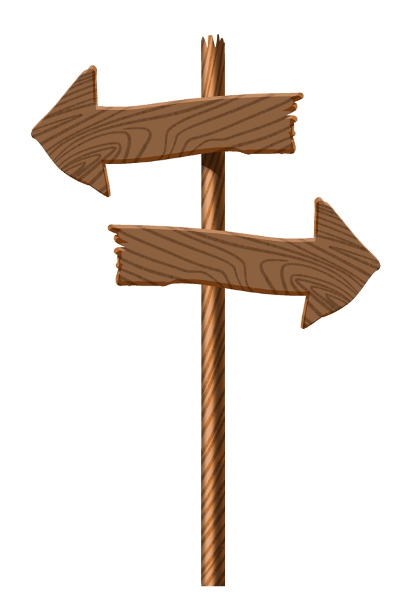 木质箭头指示牌插画