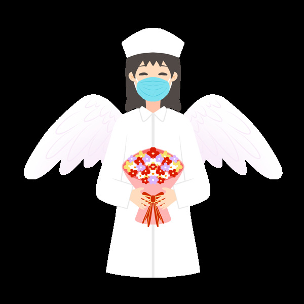 医生护士天使插画卡通背景素材