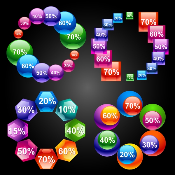 百分比数字图形矢量图