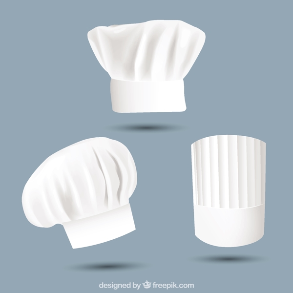 各种写实风格厨师帽图标