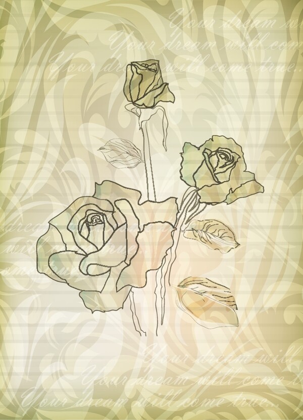 图案背景矢量素材05优雅的玫瑰