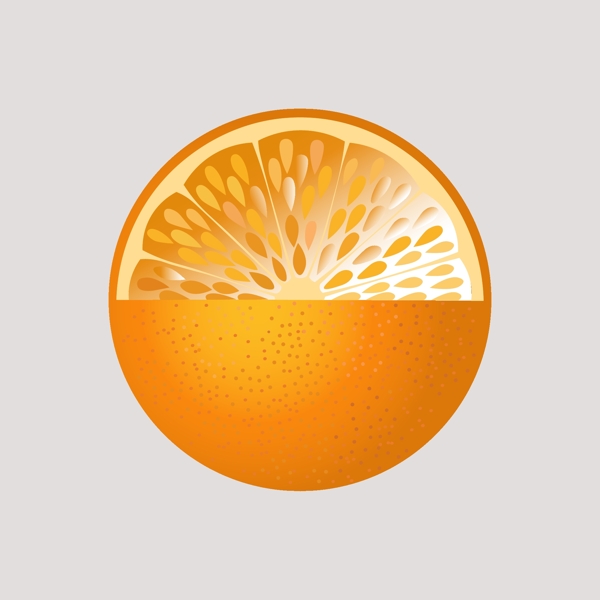 橙子矢量图标漂浮素材设计元素