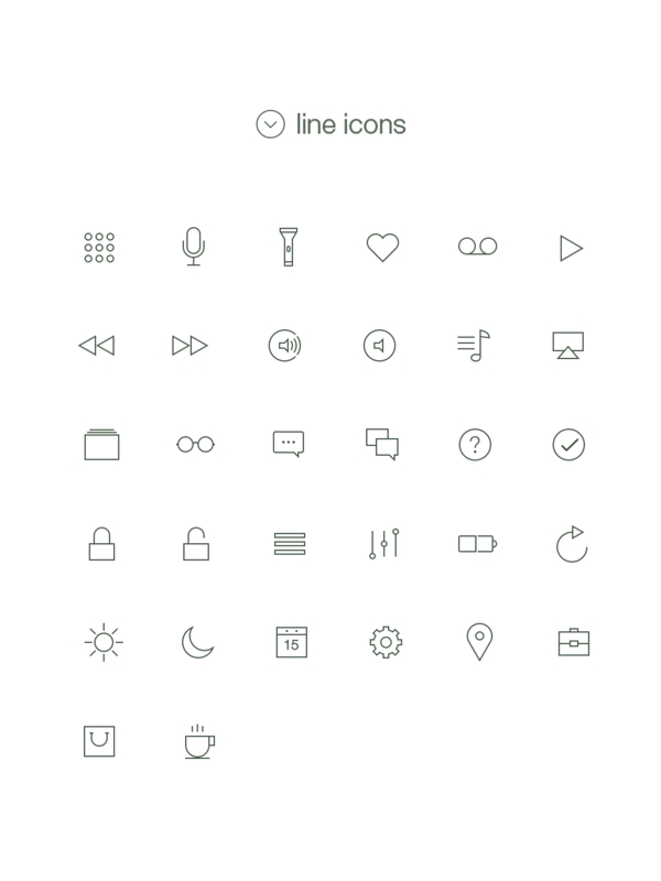扁平设计线性icon图标psd源文件
