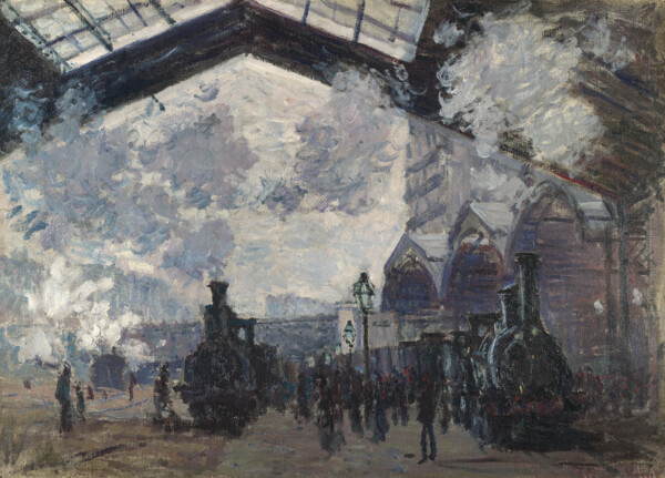 SaintLazareStationExteriorView1877法国画家克劳德.莫奈oscarclaudeMonet风景油画装饰画