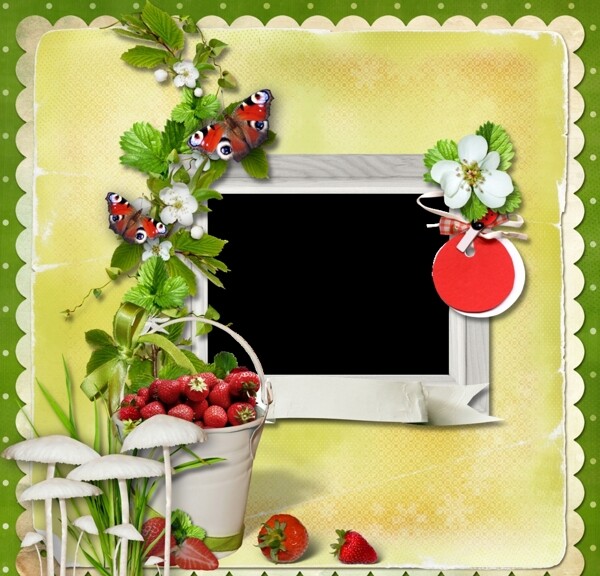 草莓相框图片