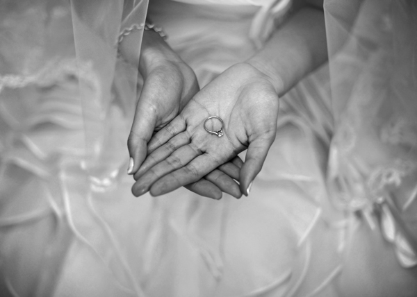 新娘手上的戒指图片