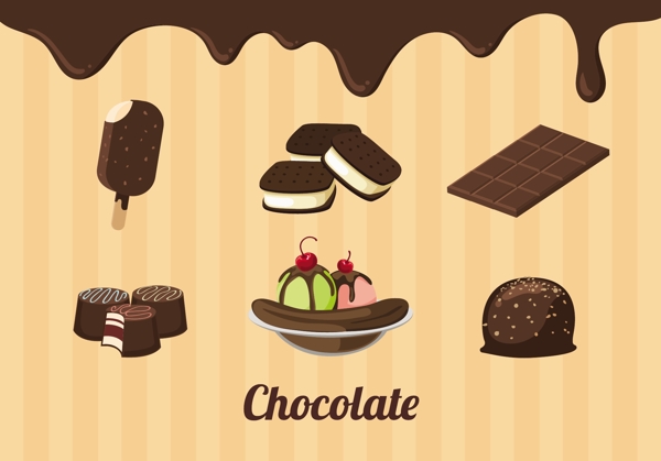 矢量巧克力甜品图标