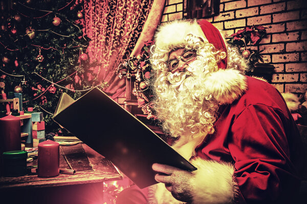 看书的圣诞老人