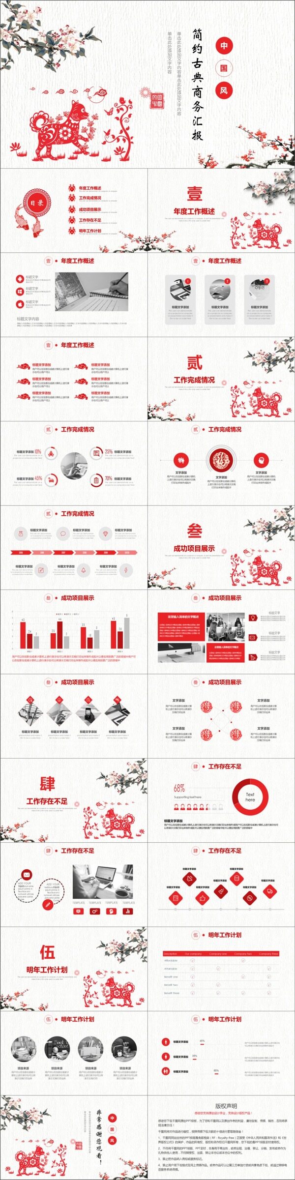 2019红色中国风工作汇报PPT模版