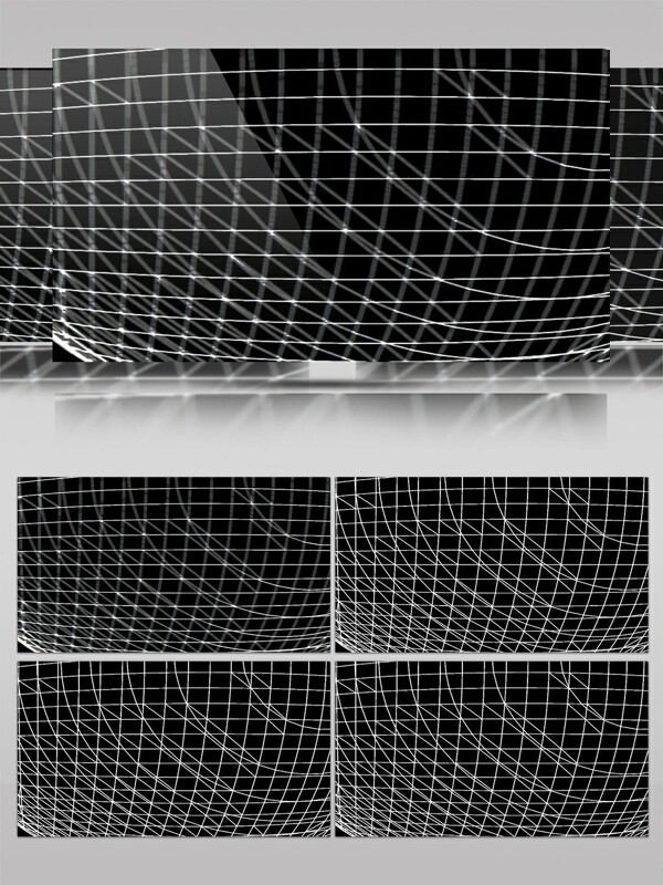简单的纤细黑白网状线条高清视频素材