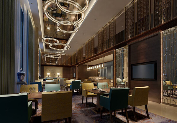 欧式奢华餐饮商业空间餐厅效果图设计图片