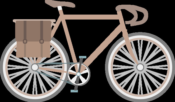 手绘自行车插画免抠png透明图层素材