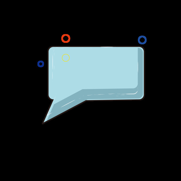 简约可爱矢量蓝色矩形对话框可商用元素