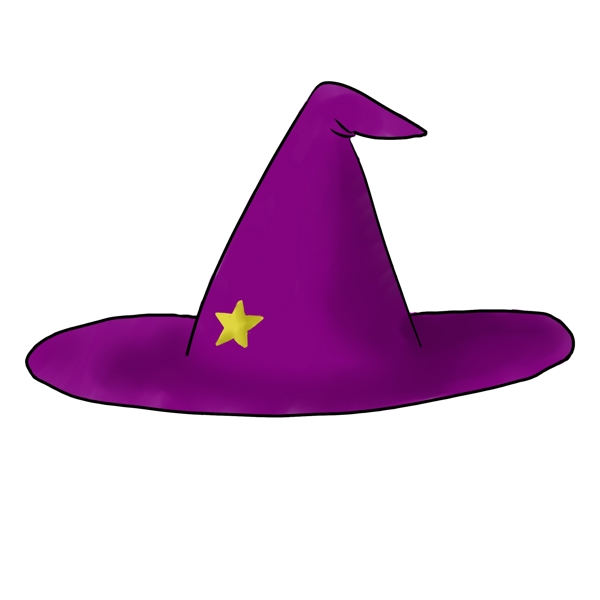 紫色的女巫帽子插画