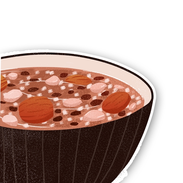美味腊八粥美食插画元素卡通设计