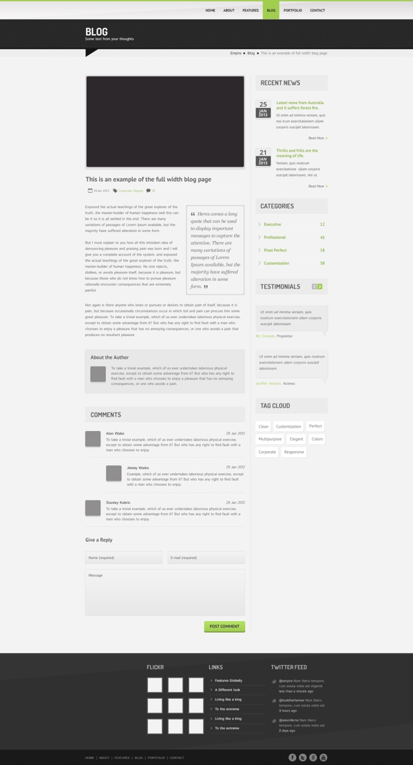 博客网页设计案例网页界面PSD模板