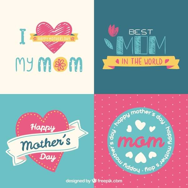 4美丽的母亲节卡片