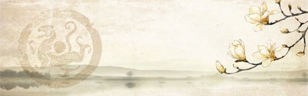 复古中国风手绘banner背景