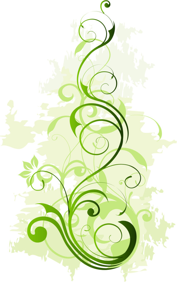 绿色花卉花纹图案设计